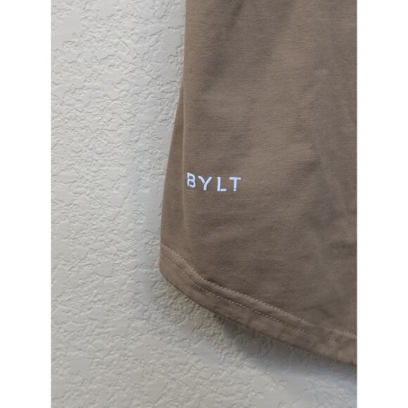 BYLT Drop Cut Luxe Premium Basics Brown Men Crew Neck T-Shirt Size Large - Picture 2 of 7